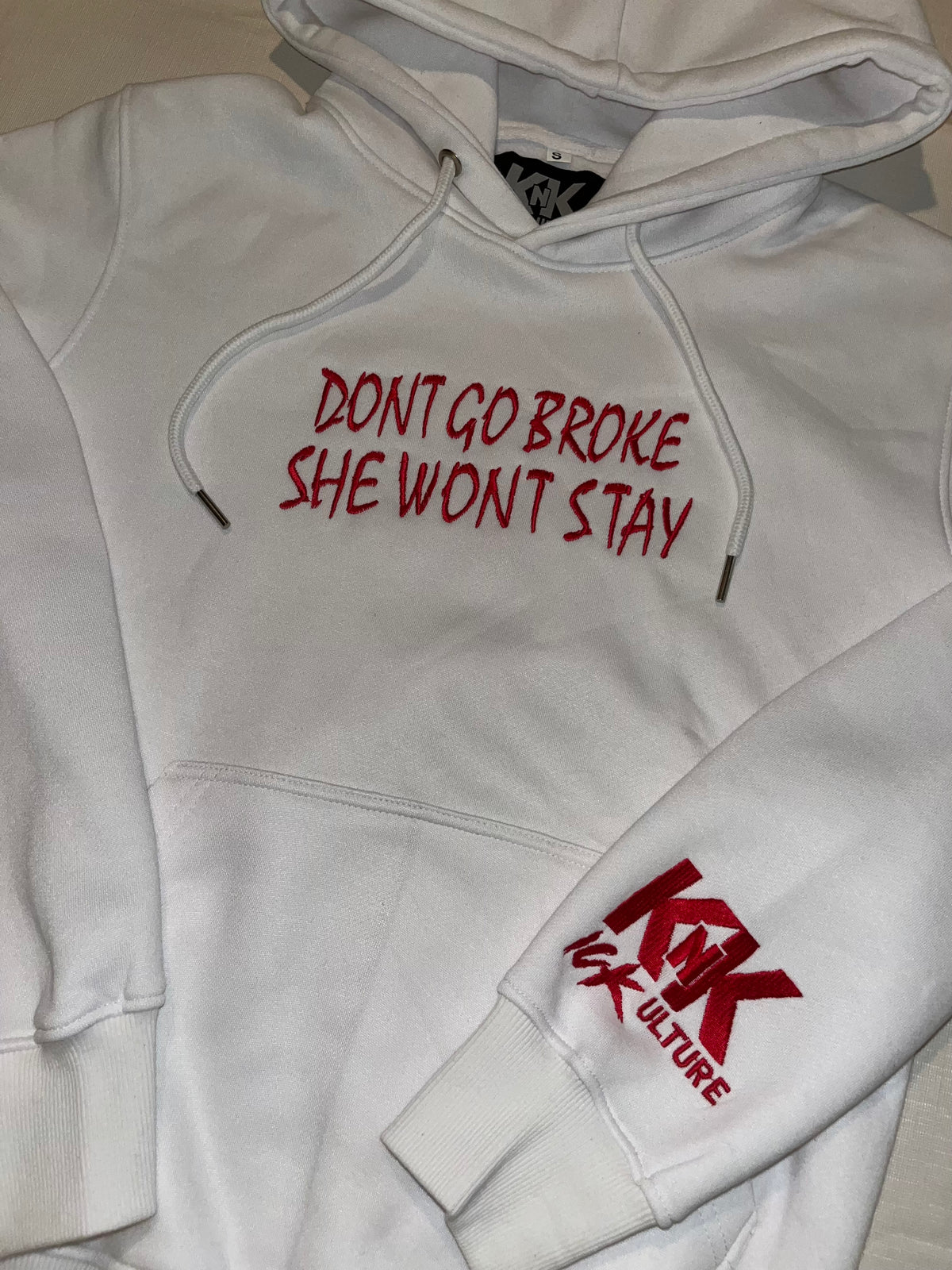 "DGBSWS" Statement Hoodie White/Red