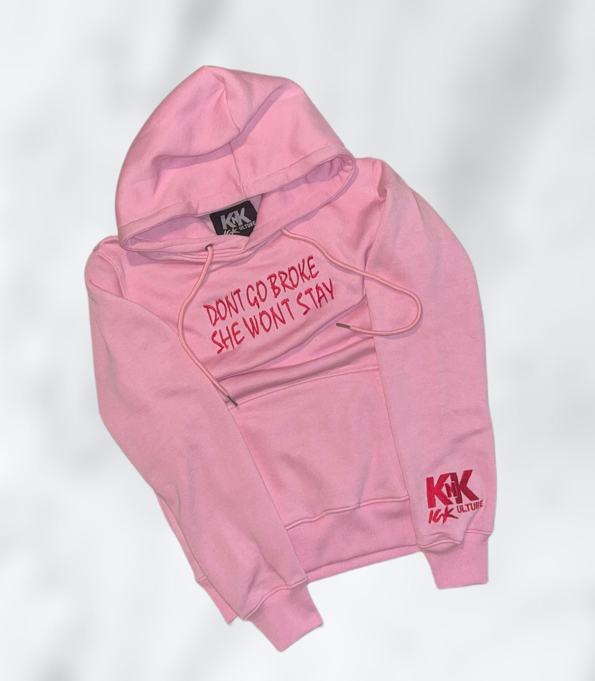 “DGBSWS" Statement Hoodie PINK/RED