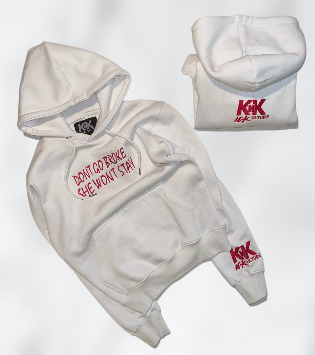 "DGBSWS" Statement Hoodie White/Red